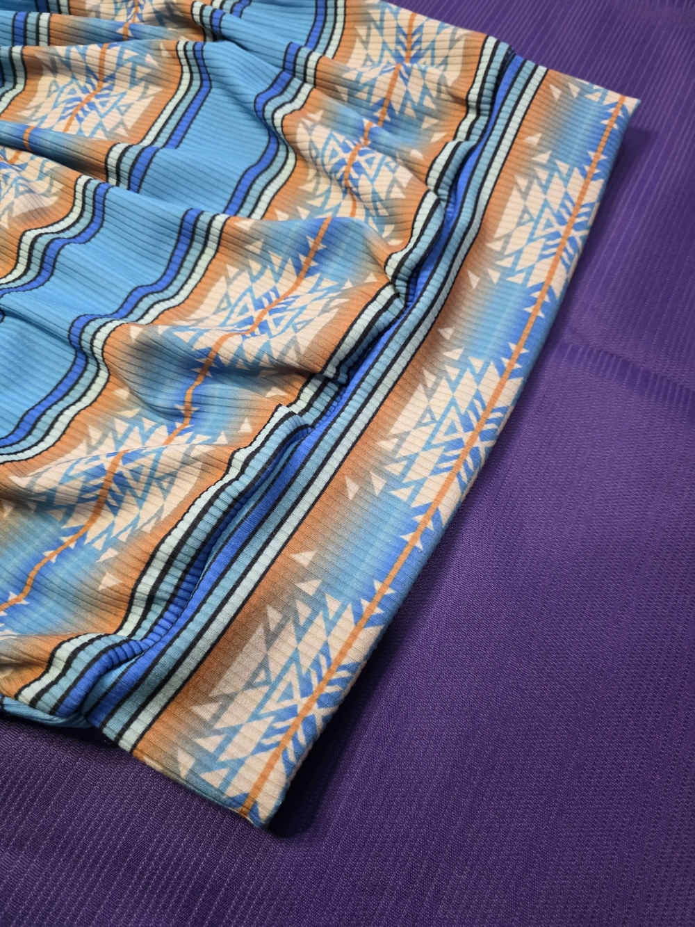 Lucky & Blessed Aztec Patterned Off-Shoulder Crop Top - Picture 5 of 7